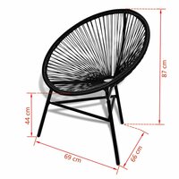 Rotan stoel Rondo zwart polyrattan