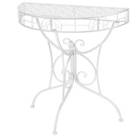 Wandtafel Rococo half rond 72x36x74 cm metaal zilver