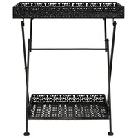 Meubelen-Online - Theetafel vintage stijl inklapbaar 58x35x72 cm metaal zwart