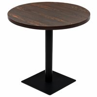 Meubelen-Online - Eettafel Canto rond 80x75 cm MDF en staal donkerbruin