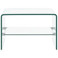 Meubelen-Online - Bijzettafel Phenix 50x45x33 cm gehard glas transparant