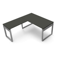 Meubelen-Online - Hoekbureau Workspace 160cm antraciet hoogte verstelbaar