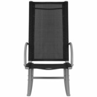 Meubelen-Online - Tuinstoel schommel set 2 st staal en textileen zwart