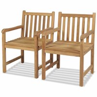 Meubelen-Online - Tuinstoel HG set 2 st massief teakhout
