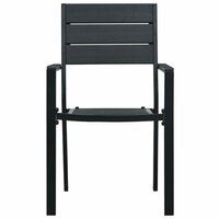 Meubelen-Online - Tuinstoel Kim set 2 st hout-look HDPE zwart