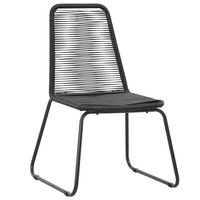 Meubelen-Online - Tuinstoel Wanda stapelbaar set 2 st poly rattan zwart