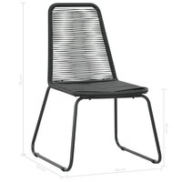 Meubelen-Online - Tuinstoel Wanda stapelbaar set 2 st poly rattan zwart