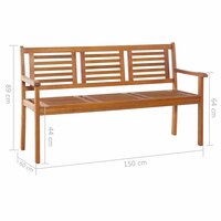 Meubelen-Online - Tuinbank Timo 3-zits 150 cm massief eucalyptushout