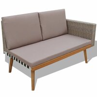 Meubelen-Online - Loungeset Sunny met kussens poly rattan grijs 4-delig