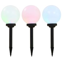 Meubelen-Online - LED-solarlampen rond 20 cm RGB 3 st