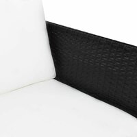 Meubelen-Online - Loungeset Padova met kussens poly rattan zwart