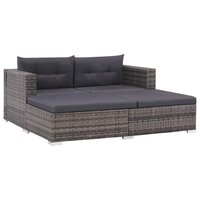 Meubelen-Online - Loungeset Melvin met kussens poly rattan grijs