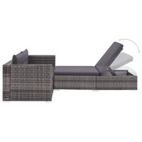 Meubelen-Online - Loungeset Melvin met kussens poly rattan grijs