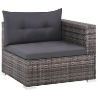 Meubelen-Online - Loungeset Melvin met kussens poly rattan grijs