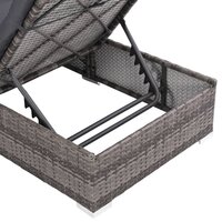 Meubelen-Online - Loungeset Melvin met kussens poly rattan grijs