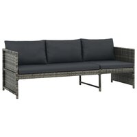 Meubelen-Online - Loungeset Mireille met kussens poly rattan grijs