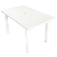 Meubelen-Online - Tuintafel Arno 126x76x72 cm kunststof wit