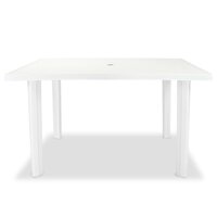 Meubelen-Online - Tuintafel Arno 126x76x72 cm kunststof wit