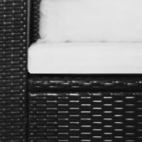Meubelen-Online - Loungeset Dining met kussens poly rattan zwart