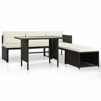 Meubelen-Online - Loungeset Compact dining poly rattan bruin