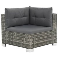 Meubelen-Online - Loungeset Madeira met kussens poly rattan grijs