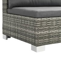 Meubelen-Online - Loungeset Madeira met kussens poly rattan grijs