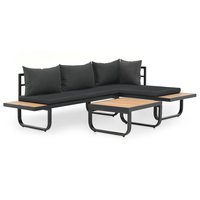Meubelen-Online - Loungeset Nivo 2-delig met kussens aluminium HKC