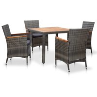 Meubelen-Online - Tuinset Sunset met kussens poly rattan grijs