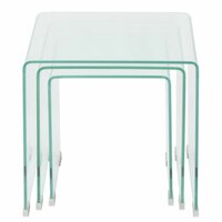 Meubelen-Online - Bijzettafel Nestor set 3-dlg transparant gehard glas
