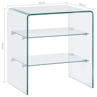 Meubelen-Online - Bijzettafel Ton 50x40x56 cm gehard glas