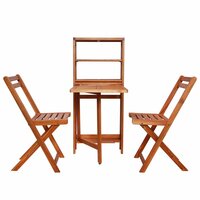 Meubelen-Online - Tuinset 2 stoelen met tafel en kast hout inklapbaar