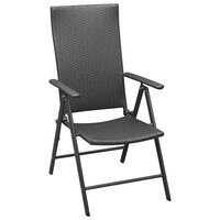 Tuinstoelen Maris set 4 st poly rattan zwart