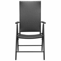 Tuinstoelen Maris set 4 st poly rattan zwart
