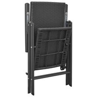 Tuinstoelen Maris set 4 st poly rattan zwart