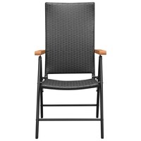 Tuinstoelen Maris wood set 4 st poly rattan zwart