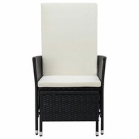 Tuinstoel Easy verstelbaar met kussens poly rattan zwart