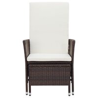 Tuinstoel Easy verstelbaar met kussens poly rattan bruin