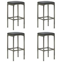 Tuinbarset Marsha met kussens poly rattan grijs 5-delig