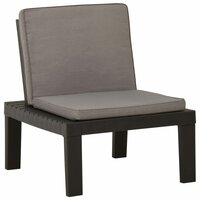Loungestoelen Asia 2 st met kussens kunststof grijs