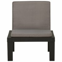 Loungestoelen Asia 2 st met kussens kunststof grijs