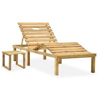 Ligbed Easy met tafel ge&iuml;mpregneerd grenenhout