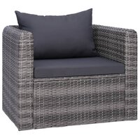8-delige Loungeset Milou met kussens poly rattan grijs