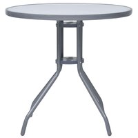 Tuintafel Marcel 80 cm staal en glas lichtgrijs