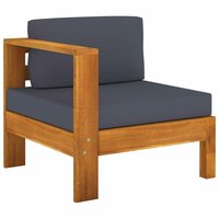 9-delige Loungeset Wood met donkergrijze kussens acaciahout