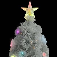 Kunstkerstboom met LED 150 cm glasvezel wit