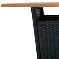 Bartafel 80x80x110 cm poly rattan en massief hout zwart