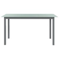 Tuintafel Wanda 150x90x74 cm aluminium en glas lichtgrijs