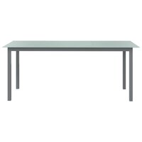 Tuintafel Wanda 190x90x74 cm aluminium en glas lichtgrijs