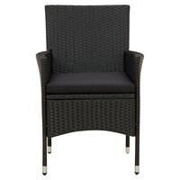 Eetkamerstoelen Havanna SET 4 st poly rattan zwart binnen/buiten