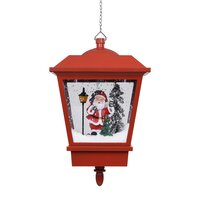 Kersthanglamp met LED-lamp en kerstman 45 cm rood